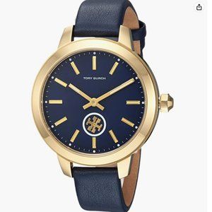 Tory Burch Collins Leather Watch Blue - Tbw1203 One Size